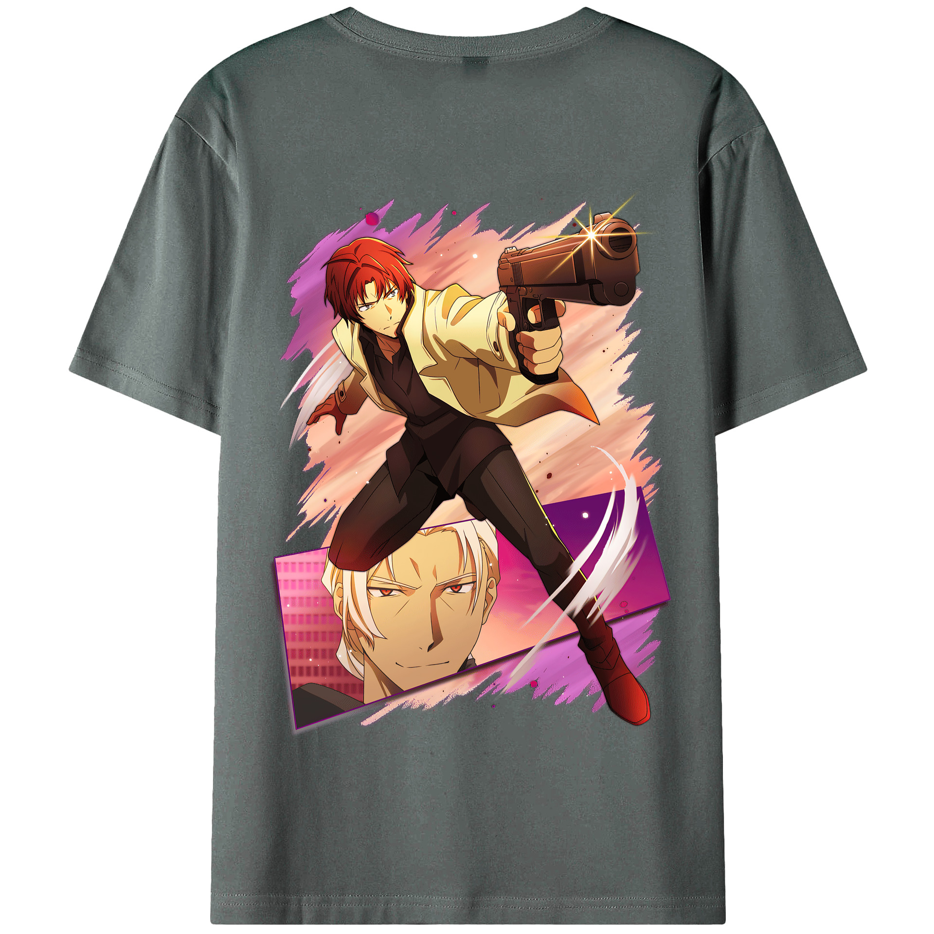 （画像用） 文豪ストレイドッグス Bungo Stray Dogs 綿100％半袖Tシャツ（背面プリント）